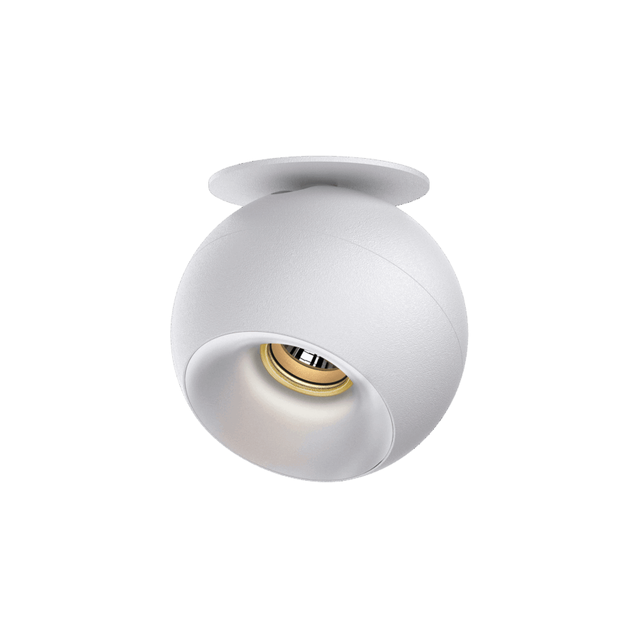 White version of the Dea Eros S TU-in with chrome reflector, a surface-mounted luminaire designed by Karizma Luce.