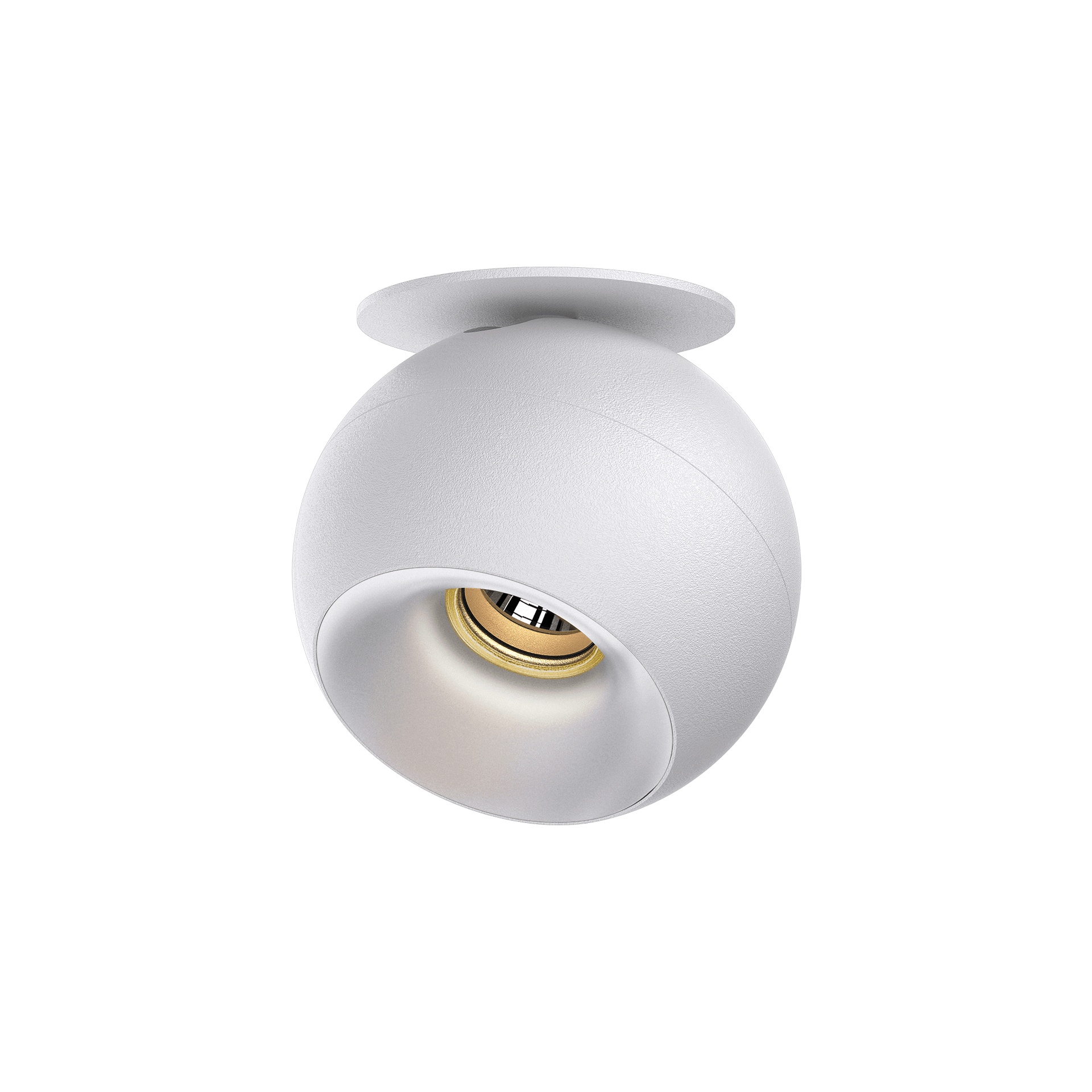 White version of the Dea Eros S TU-in with chrome reflector, a surface-mounted luminaire designed by Karizma Luce.