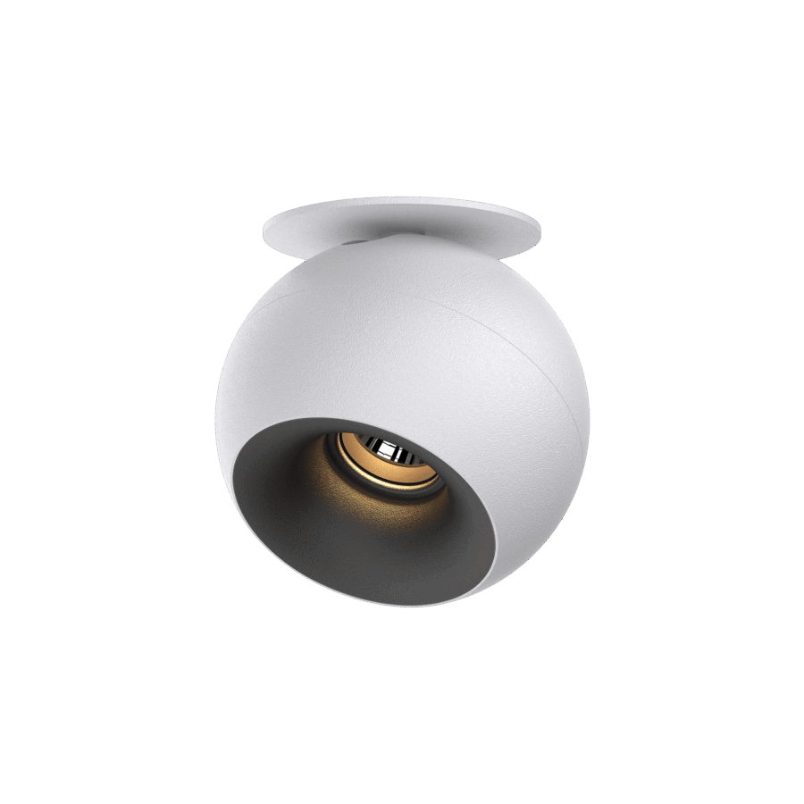 White version of the Dea Eros S TU-in with black matt reflector, a surface-mounted luminaire designed by Karizma Luce.