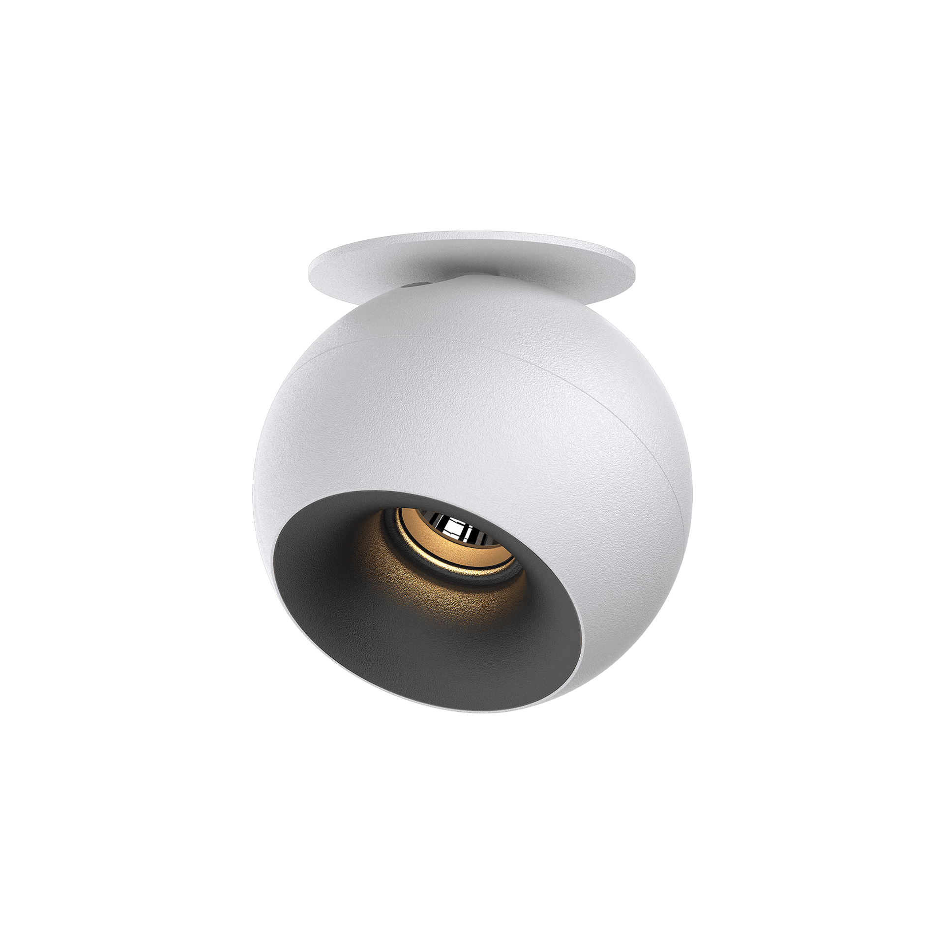White version of the Dea Eros S TU-in with black matt reflector, a surface-mounted luminaire designed by Karizma Luce.