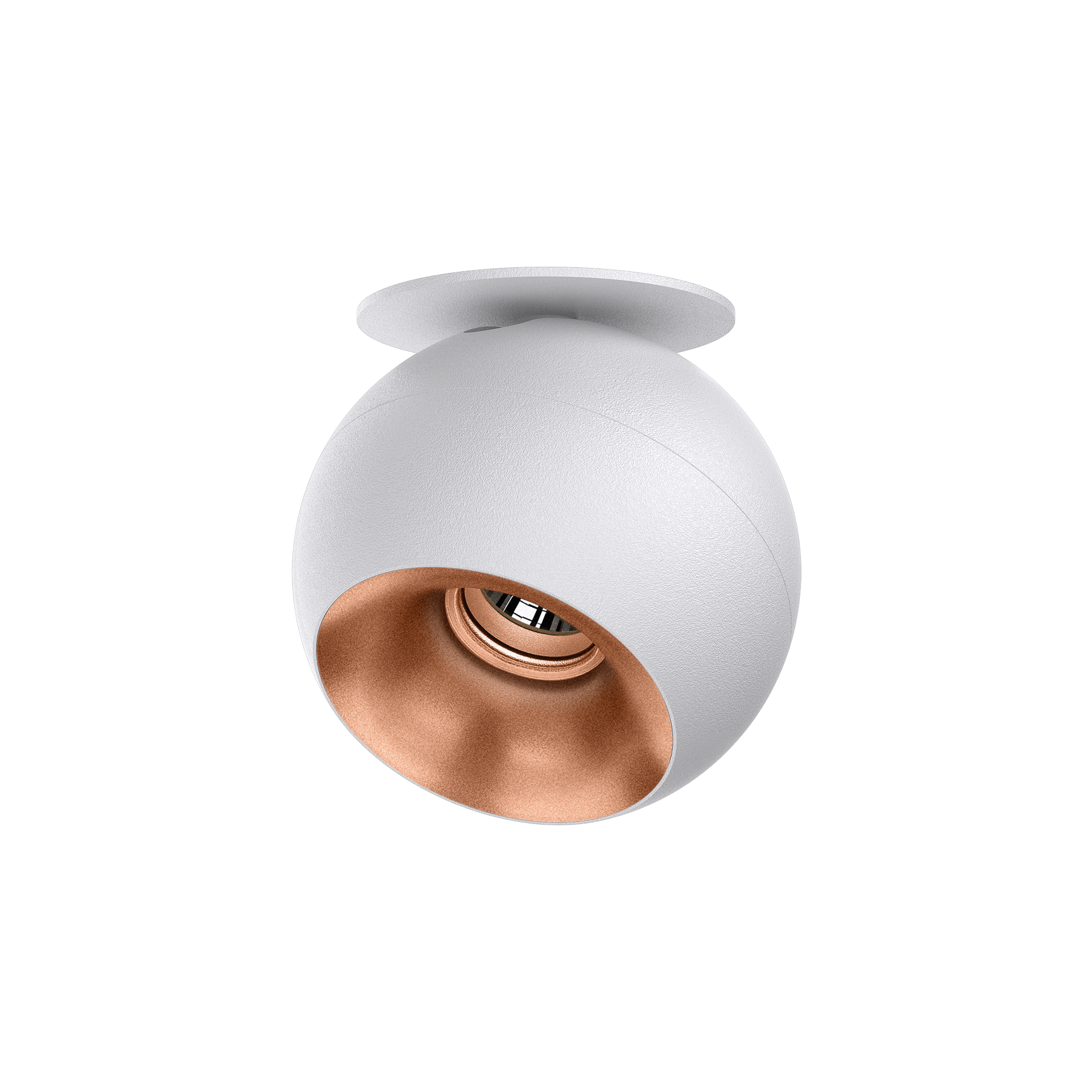 White version of the Dea Eros S TU-in with copper reflector, a surface-mounted luminaire designed by Karizma Luce.