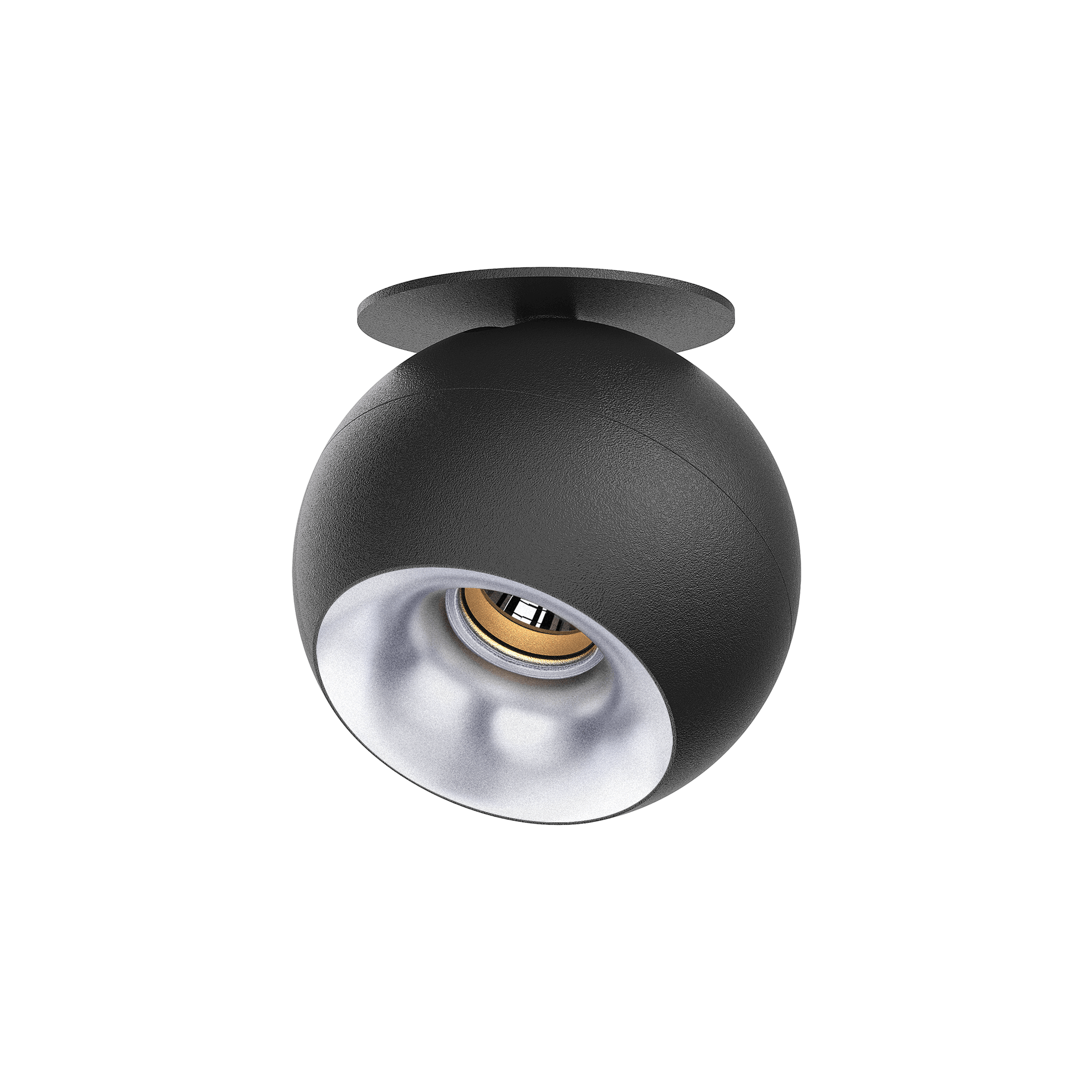Black version of the Dea Eros S TU-in with silver reflector, a surface-mounted luminaire designed by Karizma Luce.
