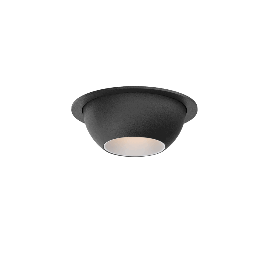 Black version of the Dea Eros XS MU-in with white reflector, a recessed luminaire designed by Karizma Luce.