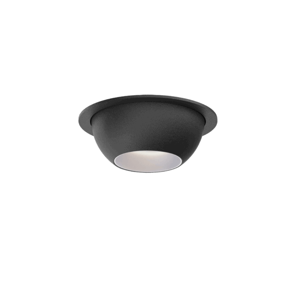 Black version of the Dea Eros XS MU-in with chrome reflector, a recessed luminaire designed by Karizma Luce.