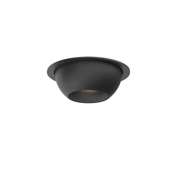 Black version of the Dea Eros XS MU-in with black matt reflector, a recessed luminaire designed by Karizma Luce.