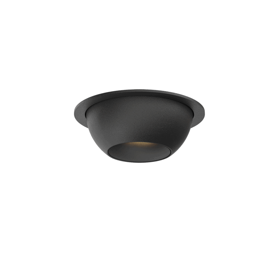 Black version of the Dea Eros XS MU-in with black matt reflector, a recessed luminaire designed by Karizma Luce.