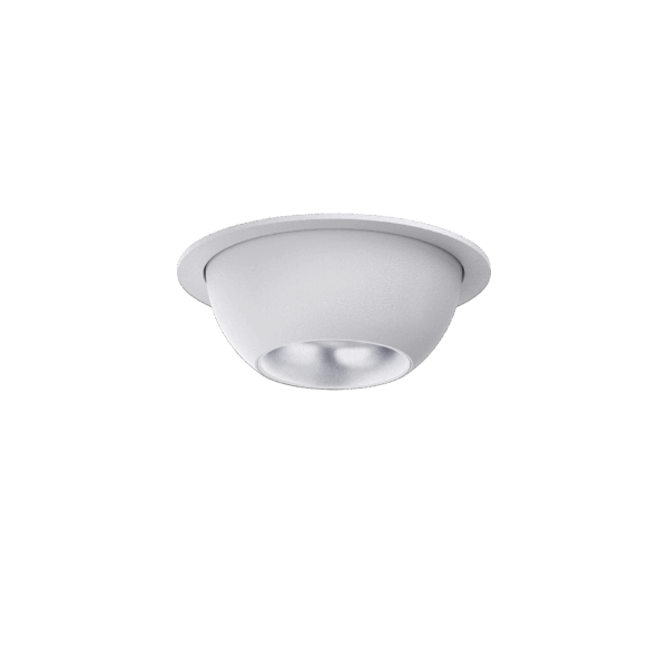 White version of the Dea Eros XS MU-in with silver reflector, a recessed luminaire designed by Karizma Luce.