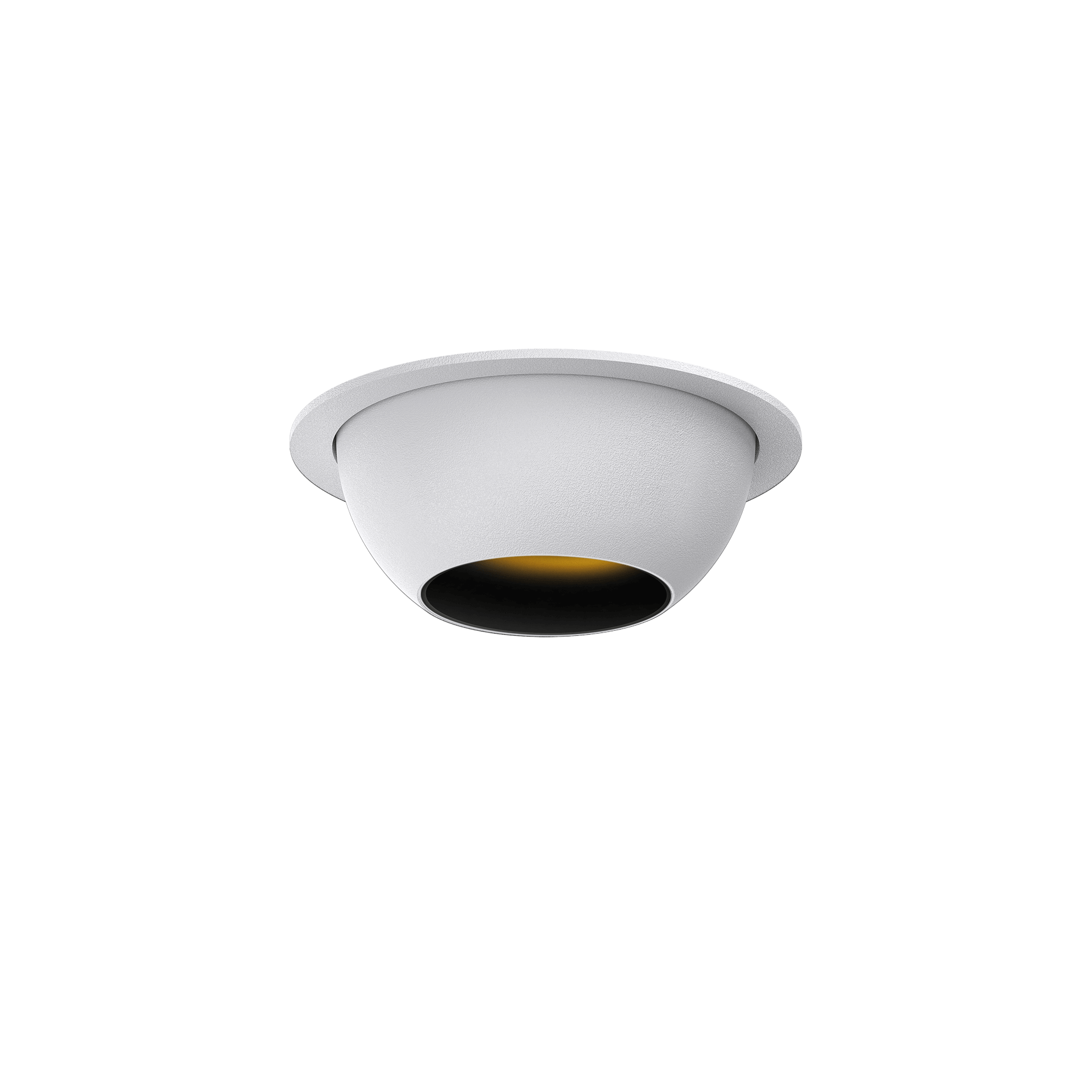 White version of the Dea Eros XS MU-in with black gloss reflector, a recessed luminaire designed by Karizma Luce.