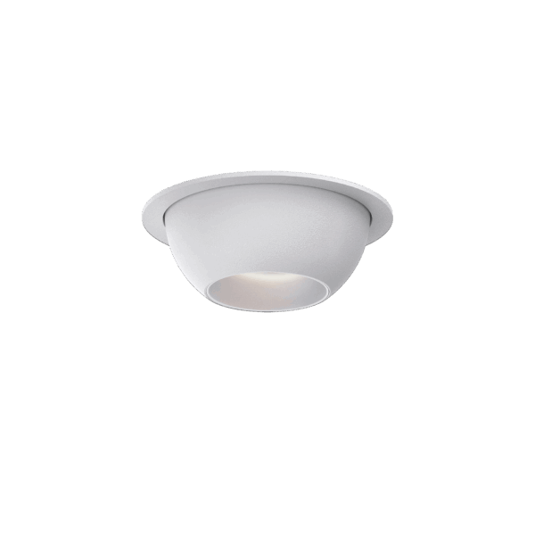 White version of the Dea Eros XS MU-in with chrome reflector, a recessed luminaire designed by Karizma Luce.