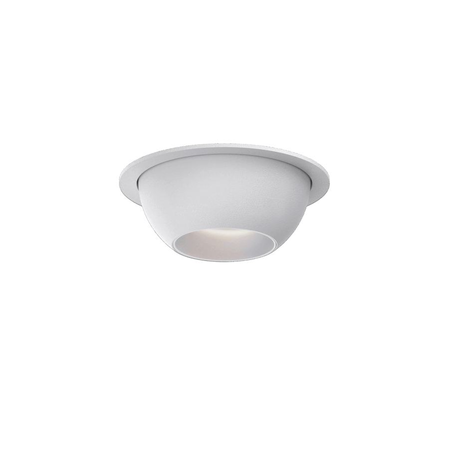 White version of the Dea Eros XS MU-in with chrome reflector, a recessed luminaire designed by Karizma Luce.