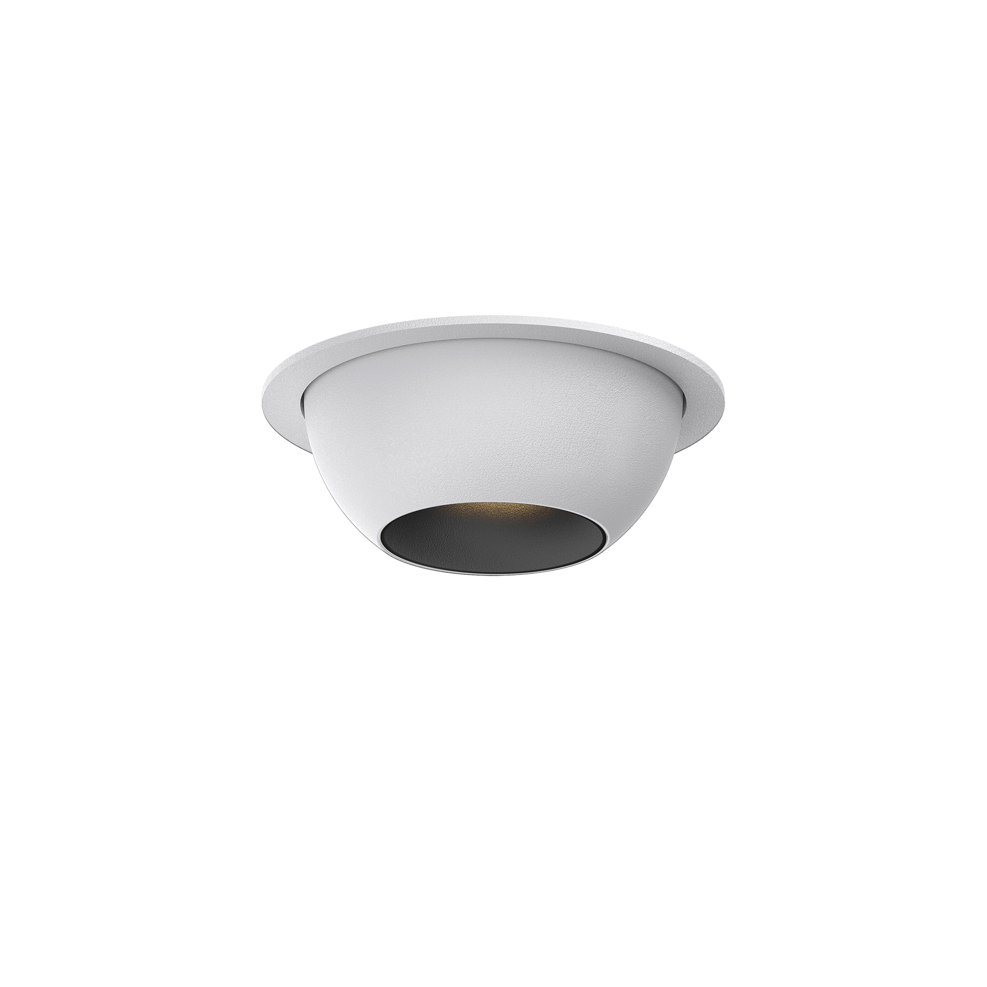 White version of the Dea Eros XS MU-in with black matt reflector, a recessed luminaire designed by Karizma Luce.