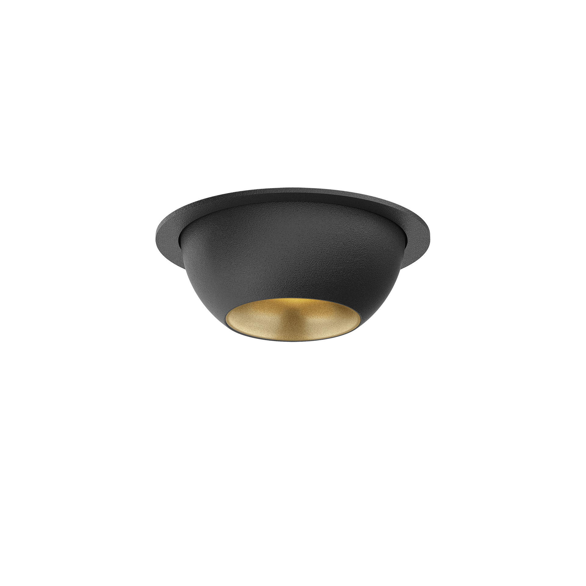 Black version of the Dea Eros XS MU-in with golden reflector, a recessed luminaire designed by Karizma Luce.