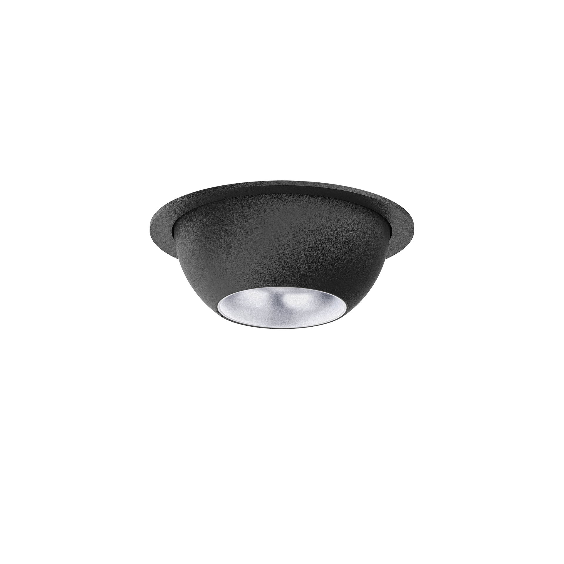 Black version of the Dea Eros XS MU-in with silver reflector, a recessed luminaire designed by Karizma Luce.