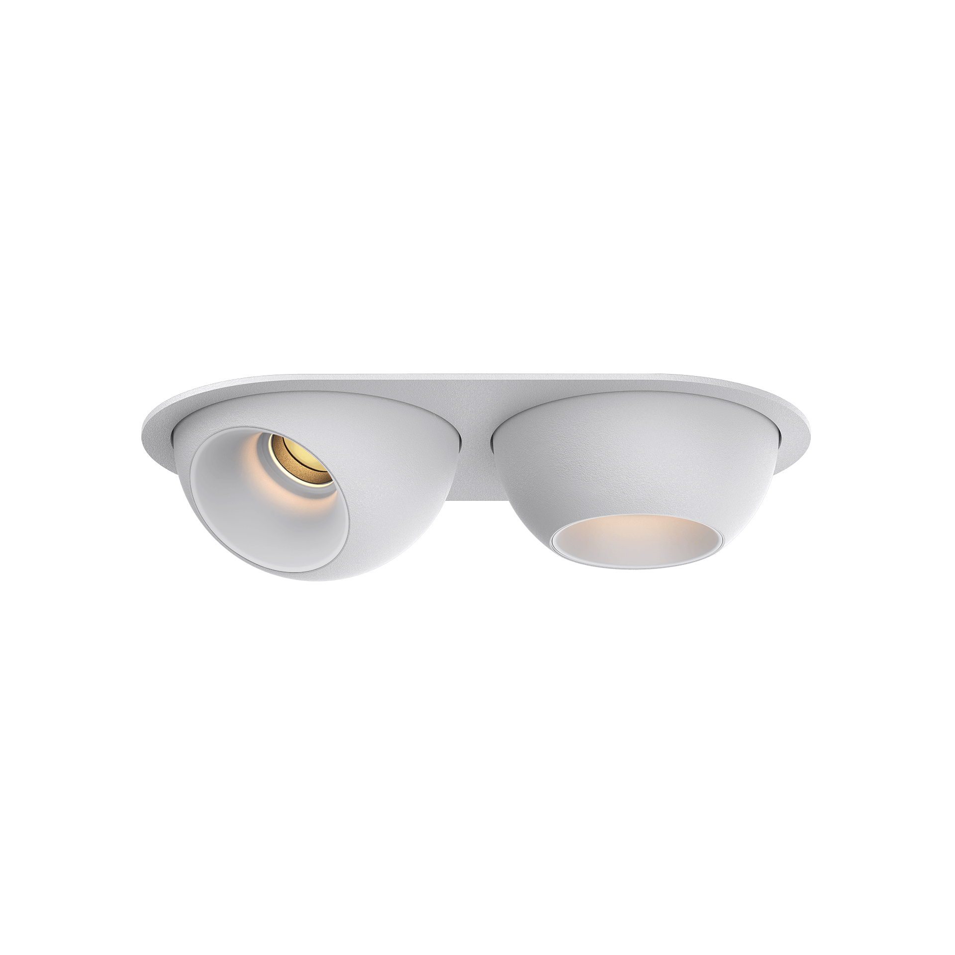 White version of the Dea Eros XS MU-in duo with white reflector, a recessed luminaire designed by Karizma Luce.