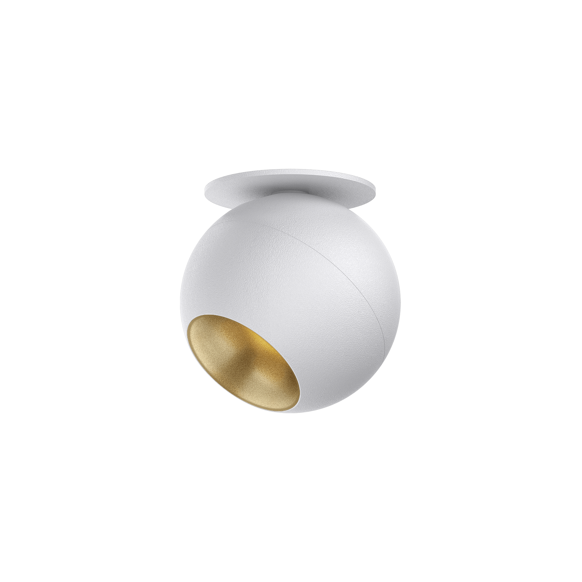 White version of the Dea Eros XS TU-in with golden reflector, a surface-mounted luminaire designed by Karizma Luce.