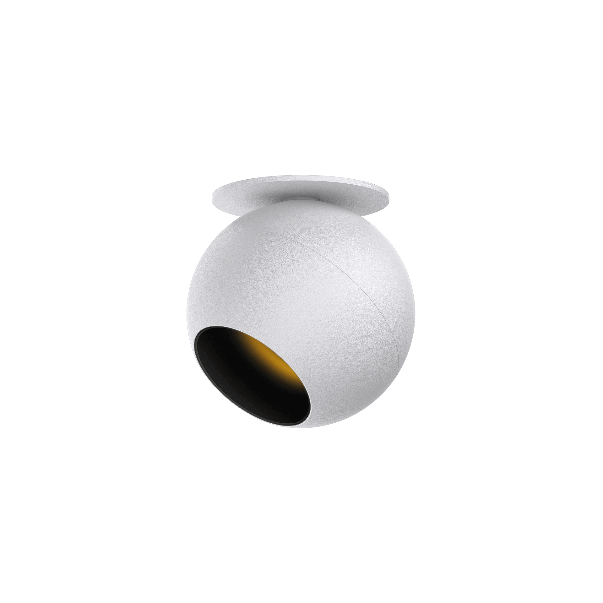 White version of the Dea Eros XS TU-in with black gloss reflector, a surface-mounted luminaire designed by Karizma Luce.