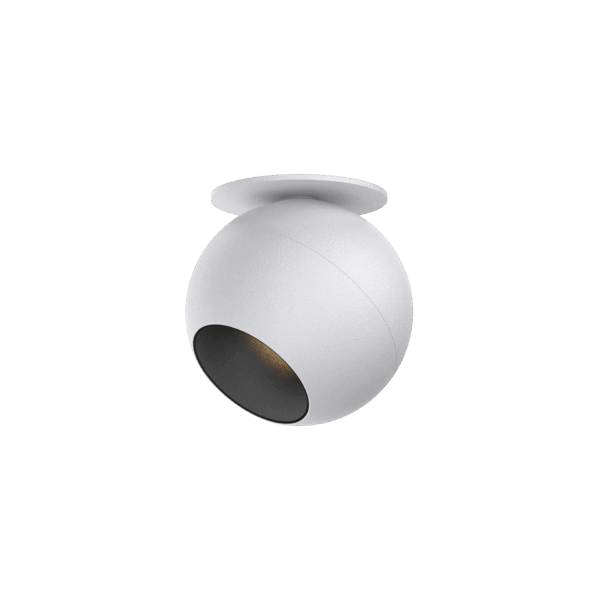 White version of the Dea Eros XS TU-in with black matt reflector, a surface-mounted luminaire designed by Karizma Luce.