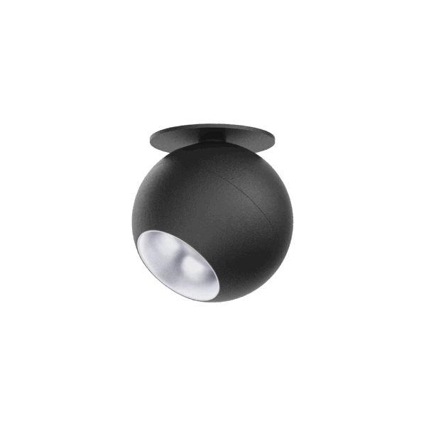 Black version of the Dea Eros XS TU-in with silver reflector, a surface-mounted luminaire designed by Karizma Luce.