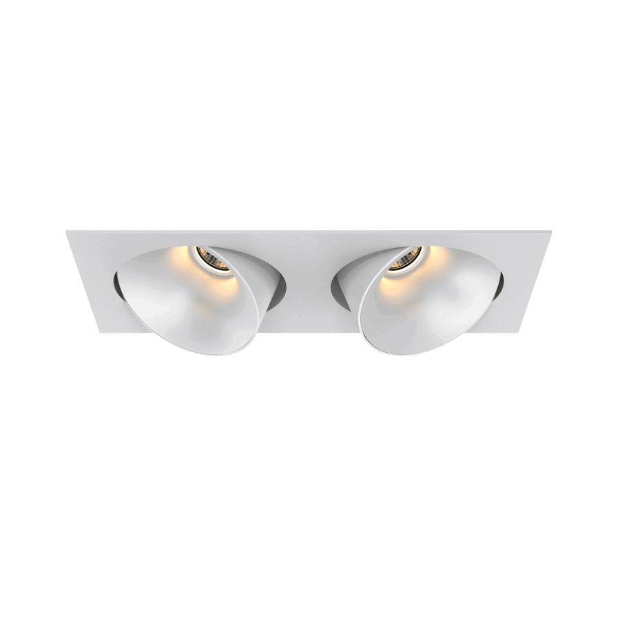 Black version of the Dea Ceres M duo with white reflector, an adjustable recessed luminaire designed by Karizma Luce.