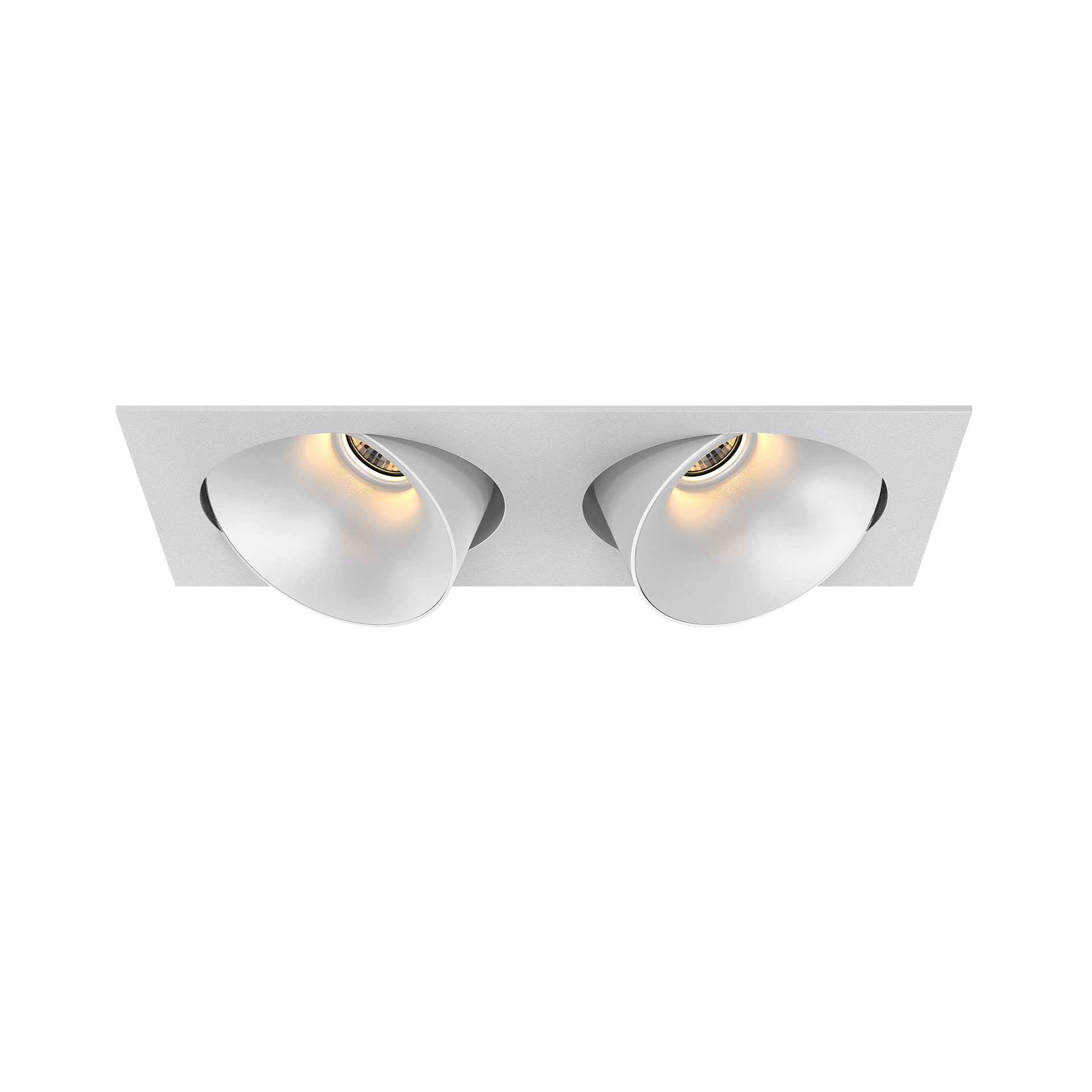 Black version of the Dea Ceres M duo with white reflector, an adjustable recessed luminaire designed by Karizma Luce.