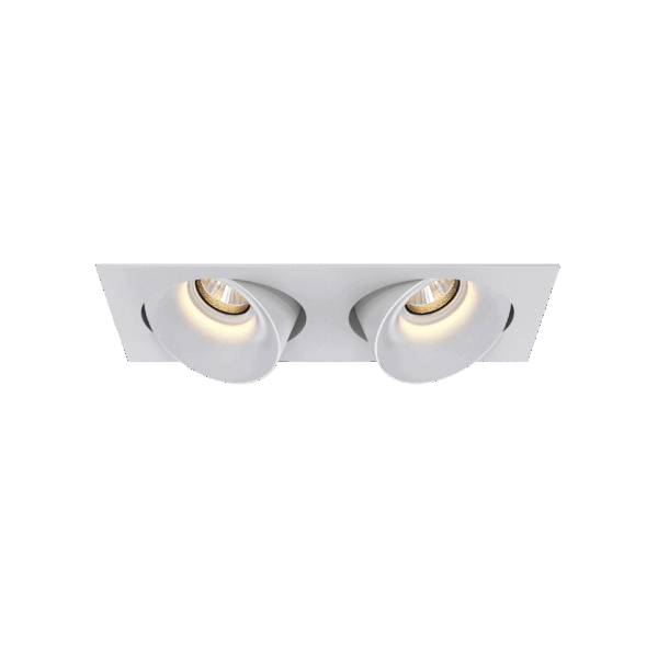 White version of the Dea Ceres S duo with white reflector, an adjustable recessed luminaire designed by Karizma Luce.