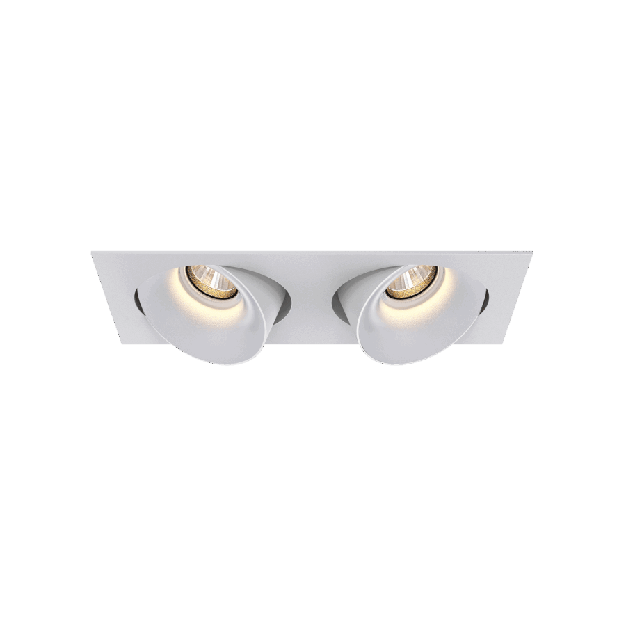 White version of the Dea Ceres S duo with white reflector, an adjustable recessed luminaire designed by Karizma Luce.