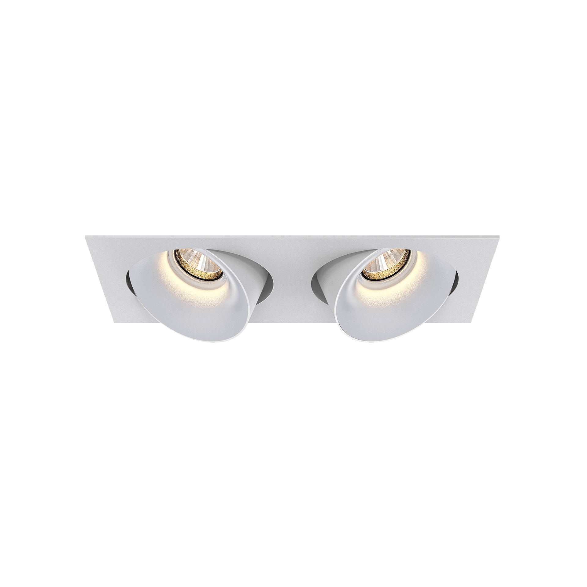 White version of the Dea Ceres S duo with white reflector, an adjustable recessed luminaire designed by Karizma Luce.