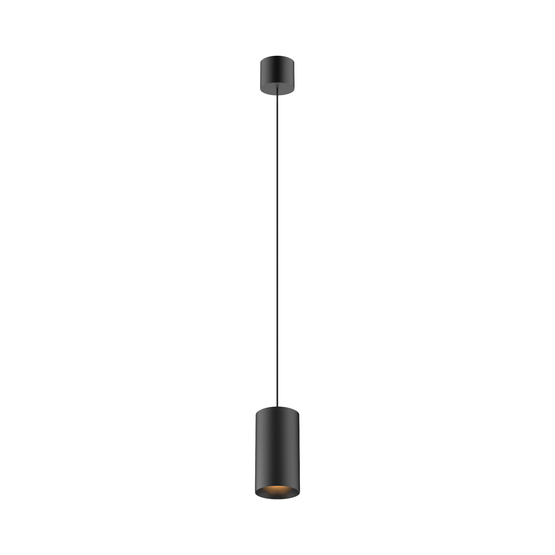 Black version of the Dea Vesta M PE with black matt reflector, a pendant luminaire designed by Karizma Luce.