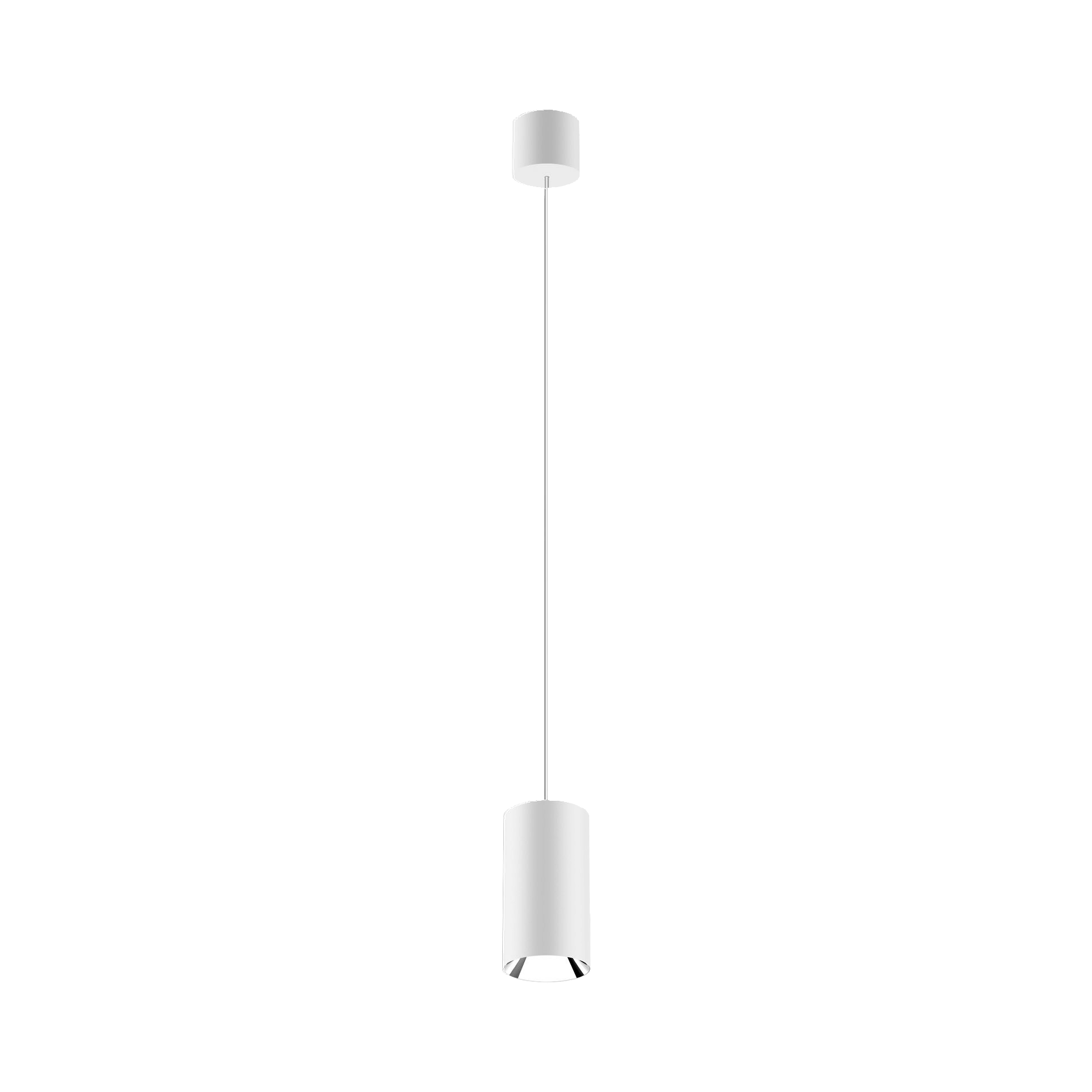 Black version of the Dea Vesta M PE with silver reflector, a pendant luminaire designed by Karizma Luce.