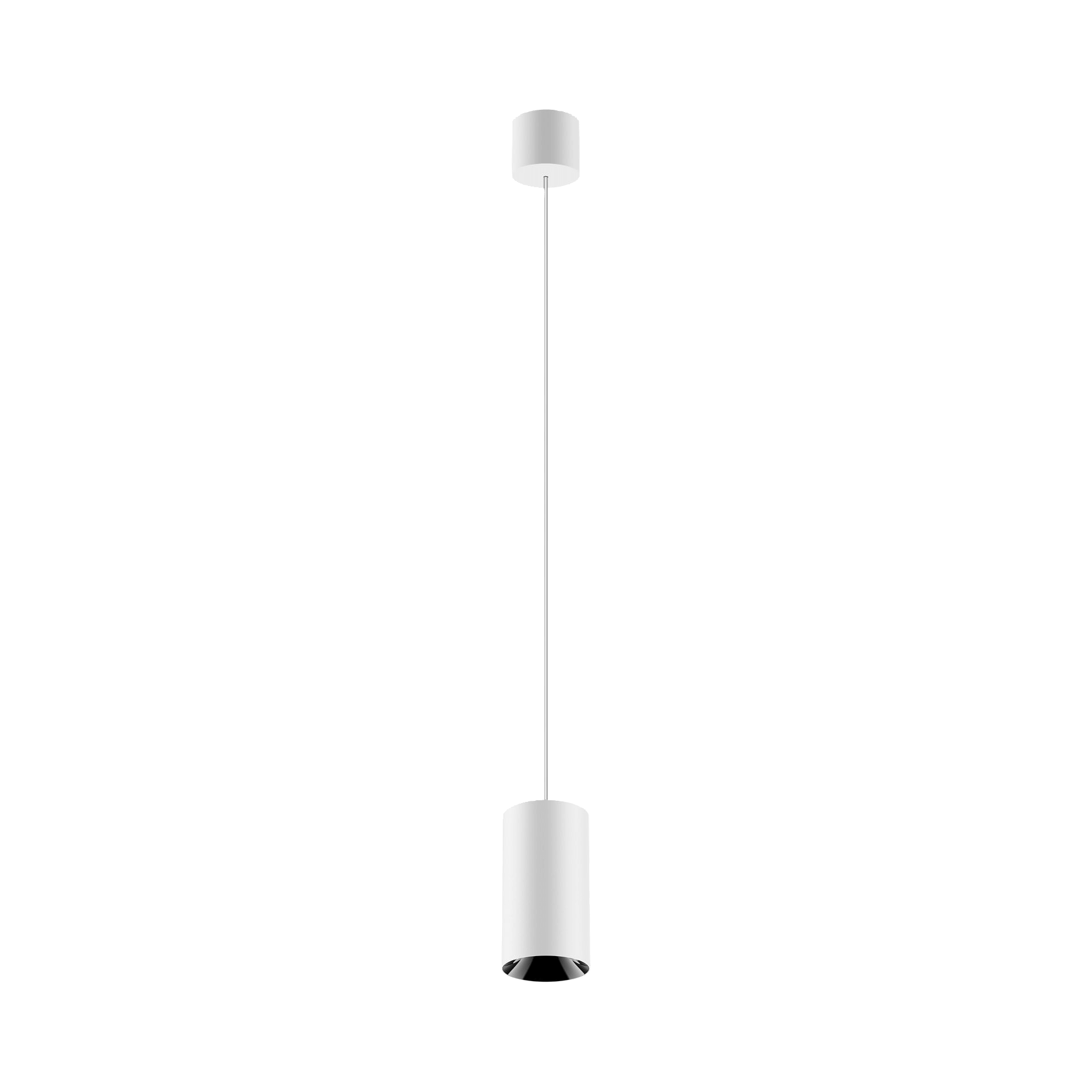 Black version of the Dea Vesta M PE with black gloss reflector, a pendant luminaire designed by Karizma Luce.