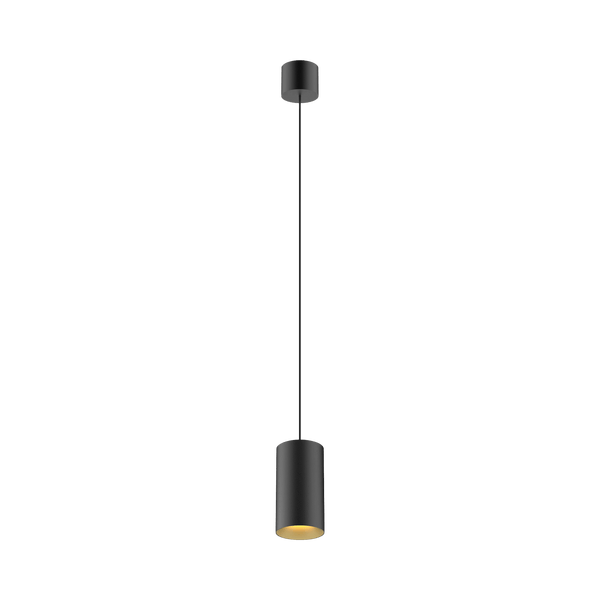 Black version of the Dea Vesta M PE with chrome reflector, a pendant luminaire designed by Karizma Luce.