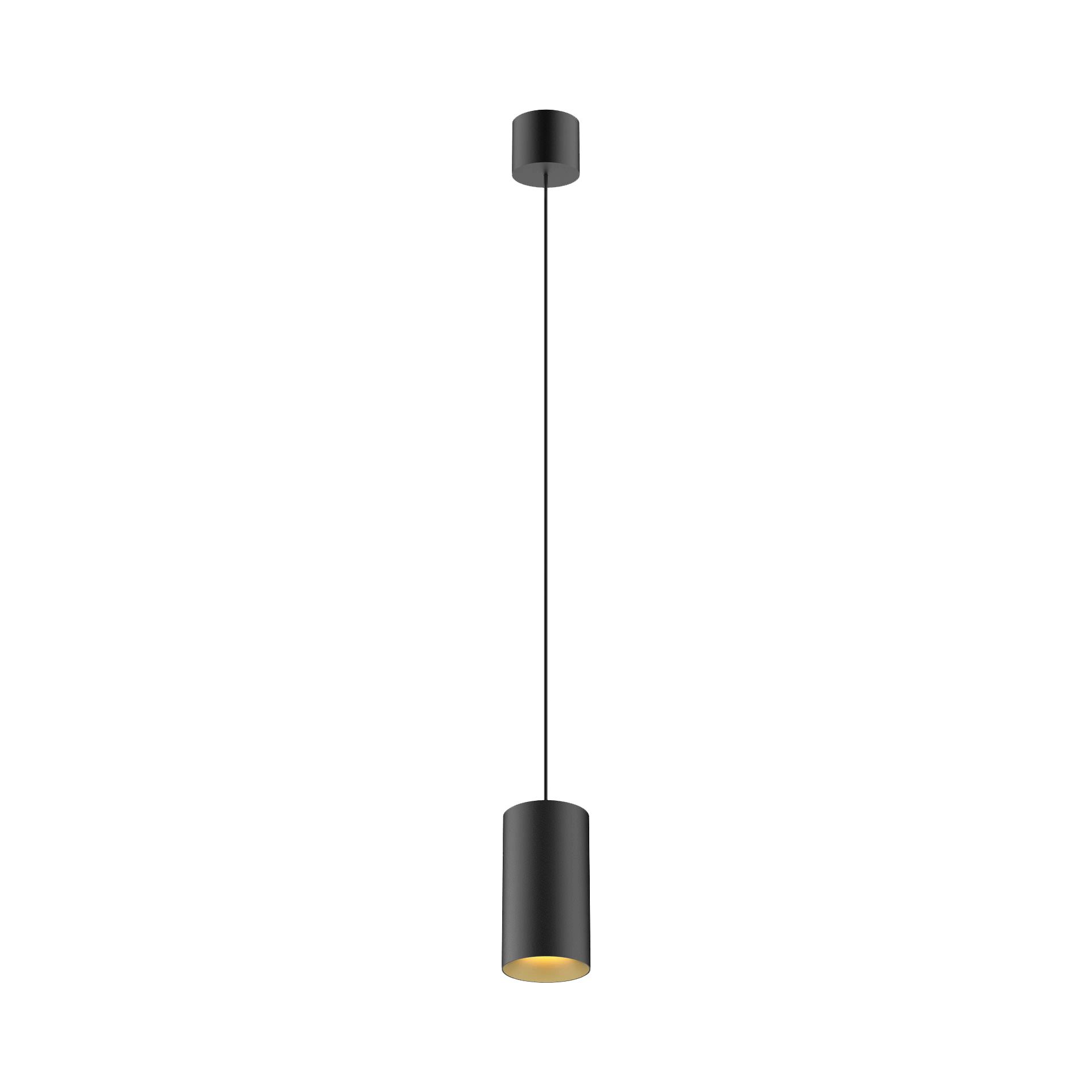 Black version of the Dea Vesta M PE with chrome reflector, a pendant luminaire designed by Karizma Luce.