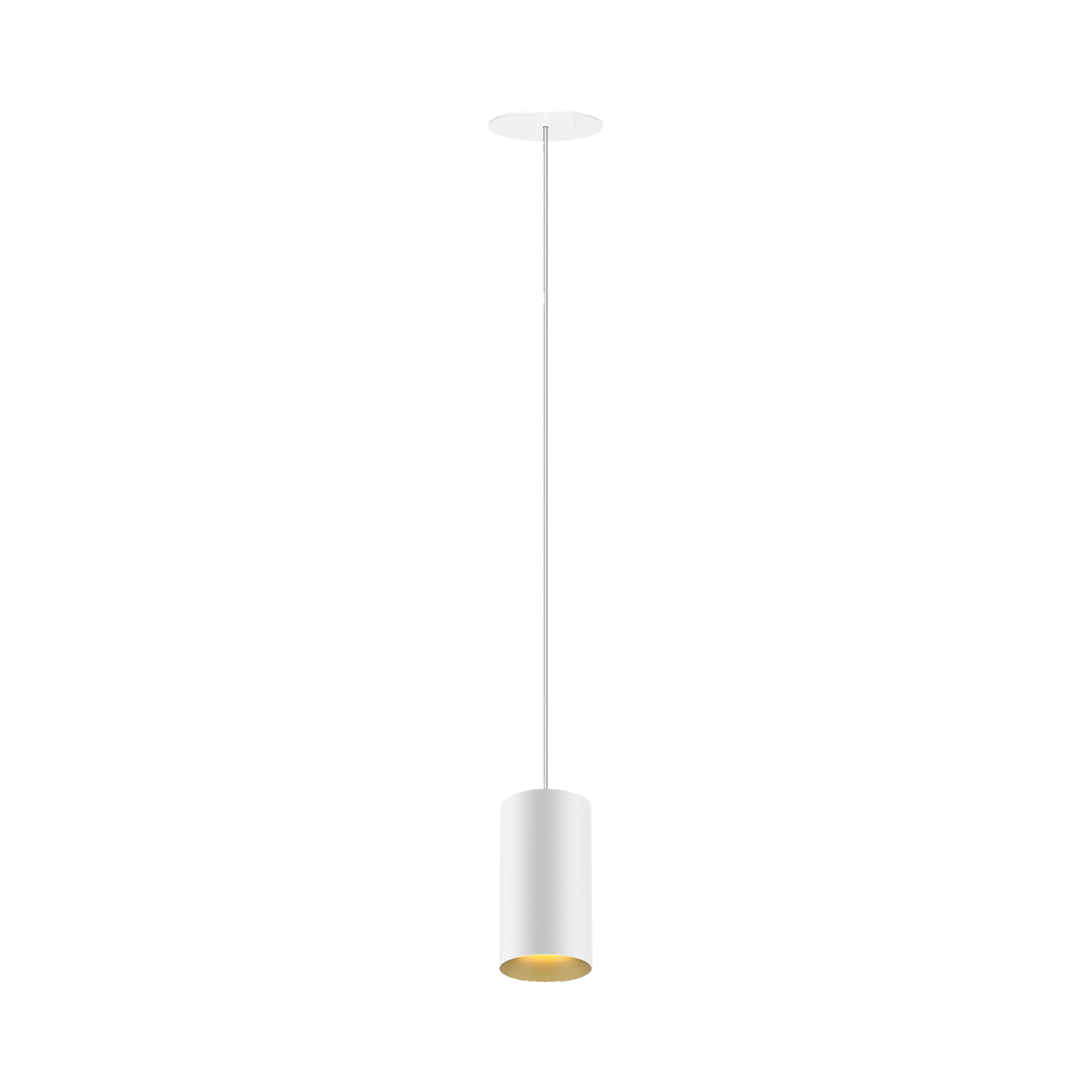 White version of the Dea Vesta M PE-in with golden reflector, a pendant luminaire designed by Karizma Luce.