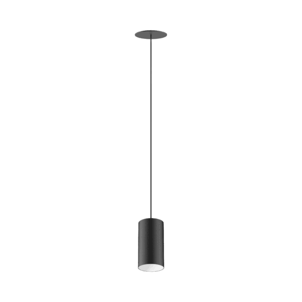 Black version of the Dea Vesta M PE-in with white reflector, a pendant luminaire designed by Karizma Luce.