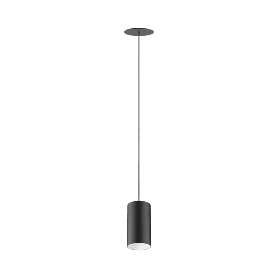 Black version of the Dea Vesta M PE-in with white reflector, a pendant luminaire designed by Karizma Luce.