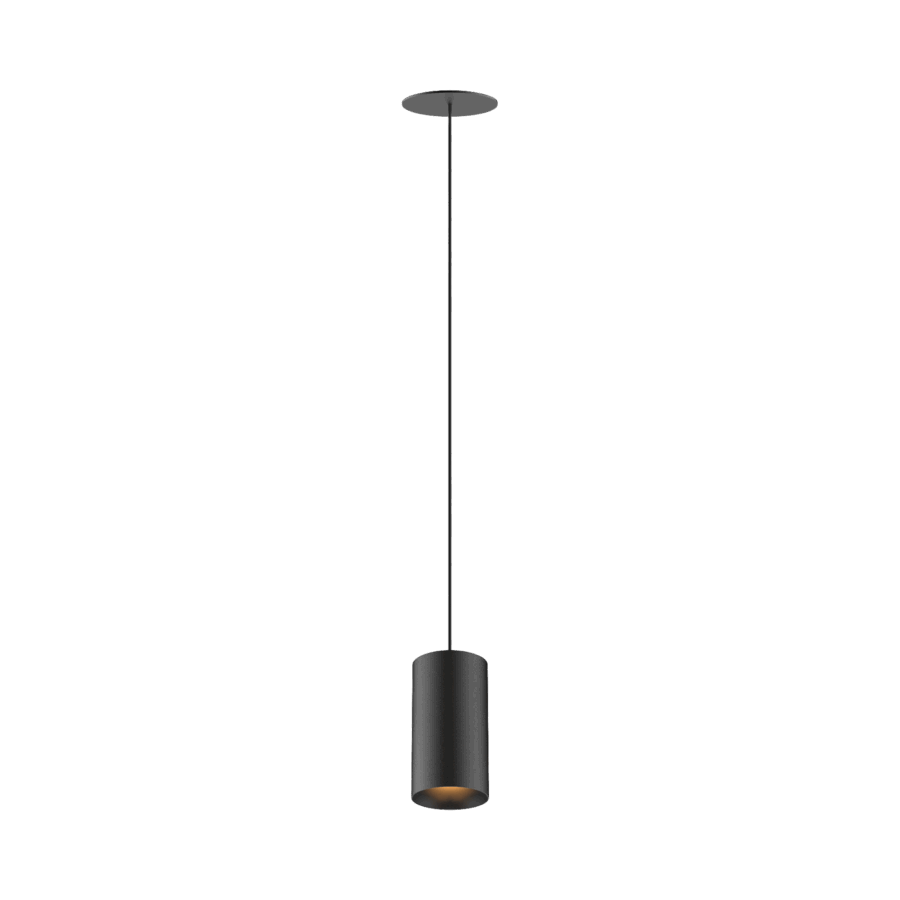 Black version of the Dea Vesta M PE-in with black matt reflector, a pendant luminaire designed by Karizma Luce.