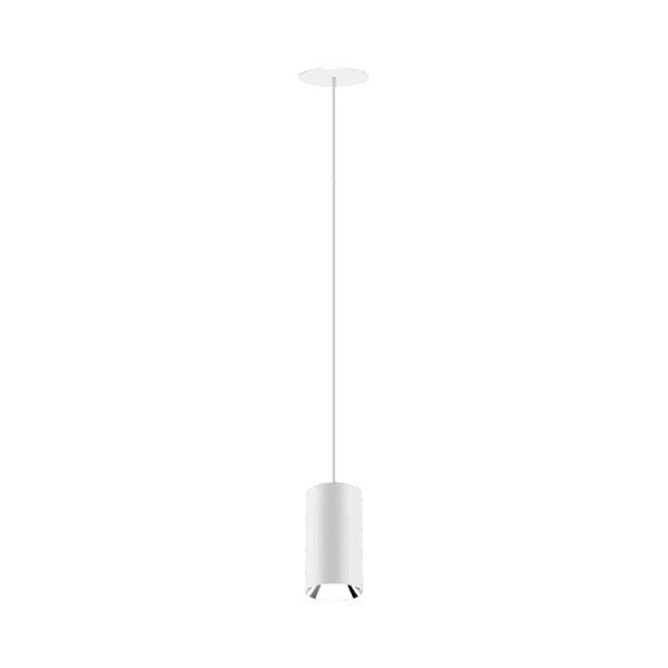 White version of the Dea Vesta M PE-in with silver reflector, a pendant luminaire designed by Karizma Luce.