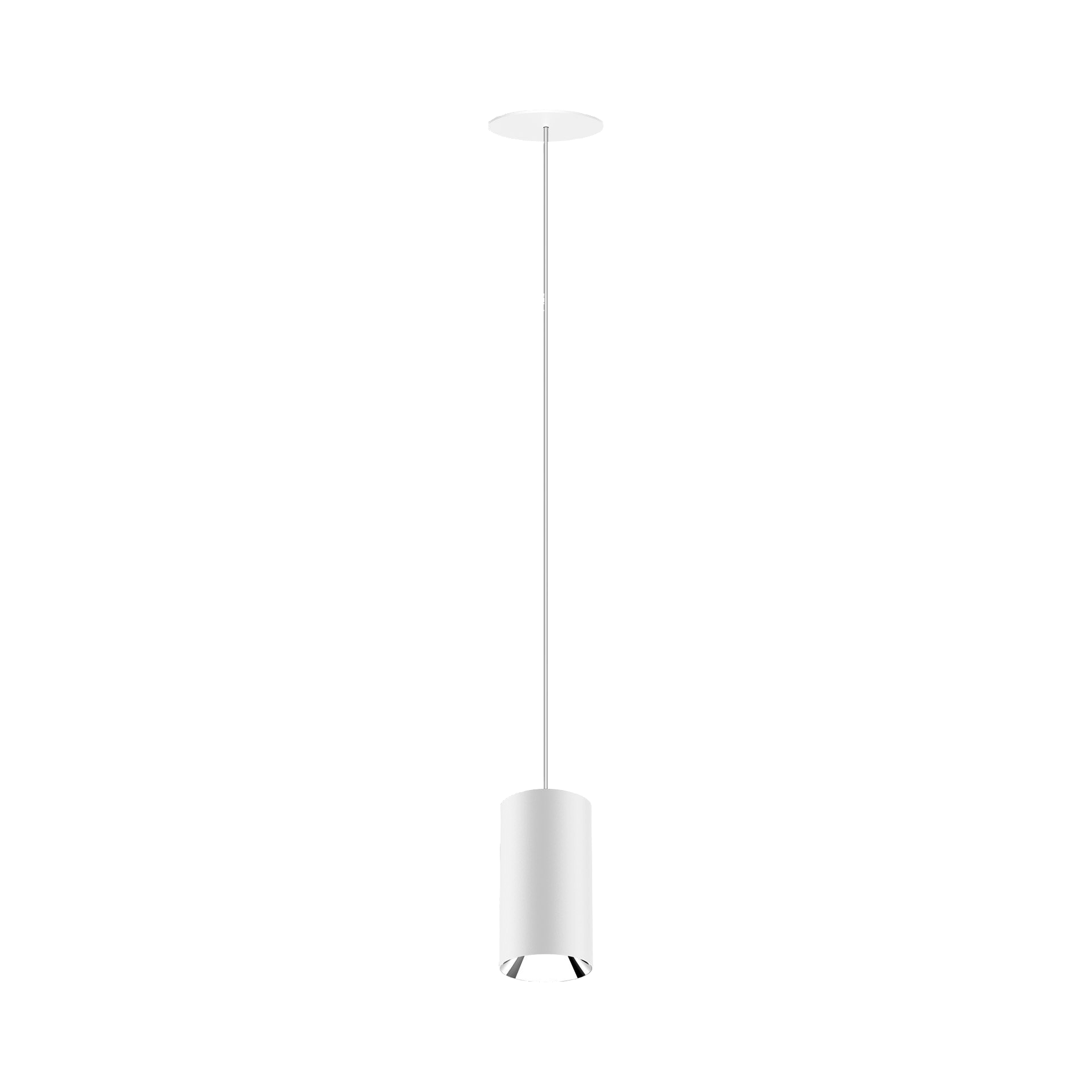 White version of the Dea Vesta M PE-in with silver reflector, a pendant luminaire designed by Karizma Luce.