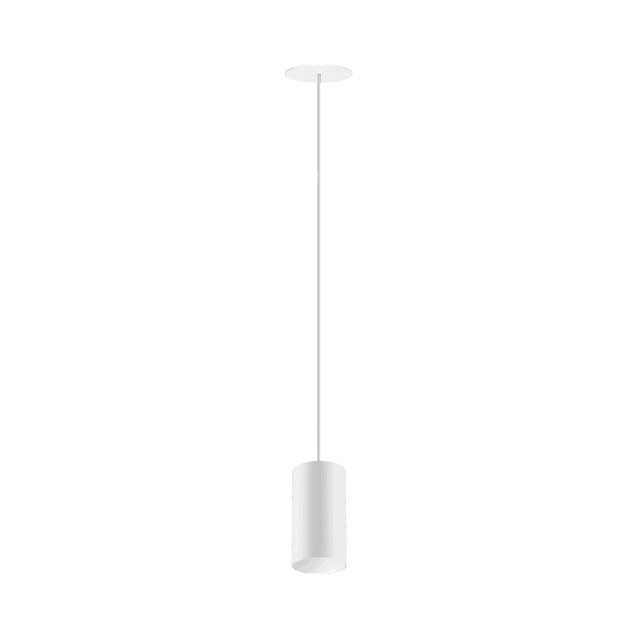White version of the Dea Vesta M PE-in with white reflector, a pendant luminaire designed by Karizma Luce.