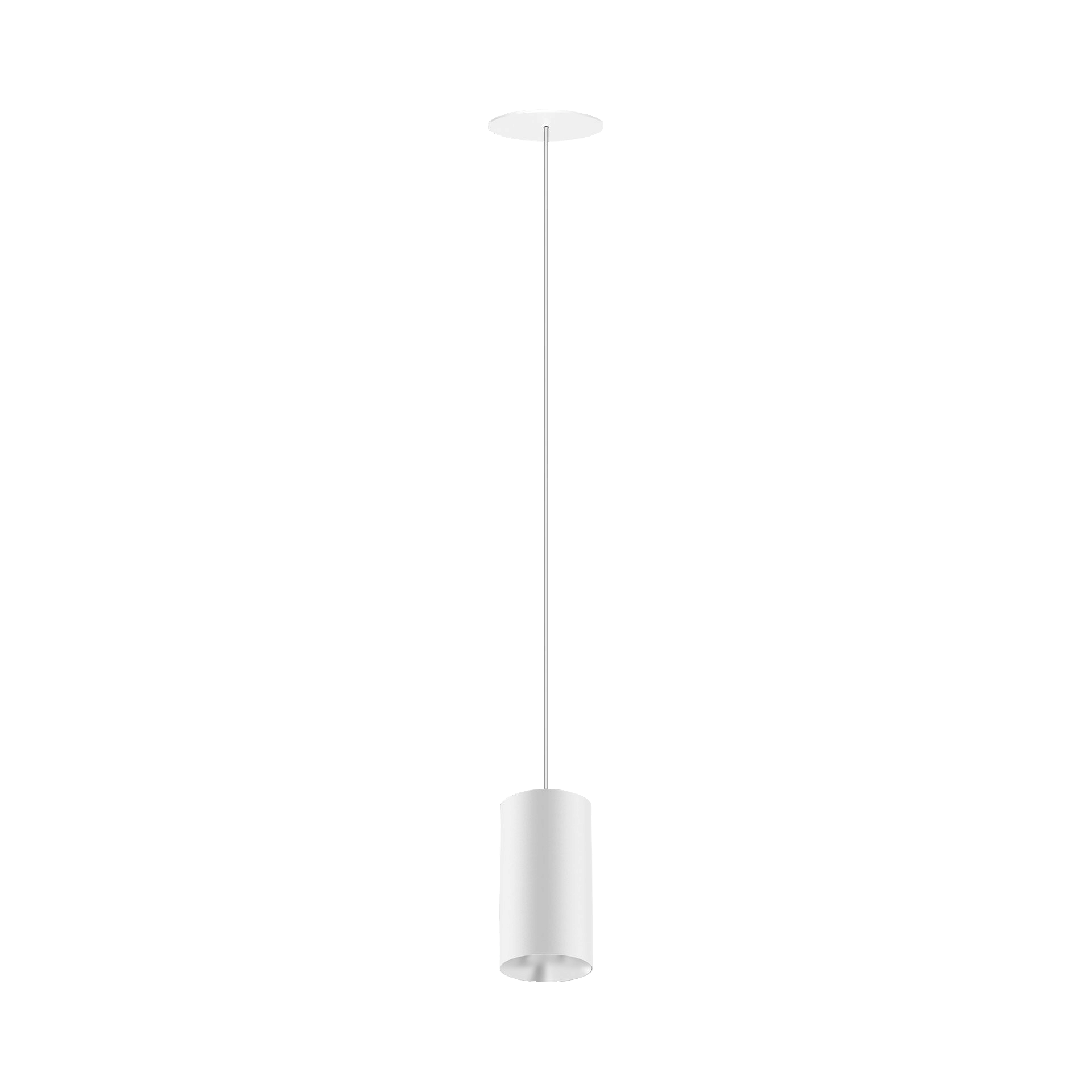 White version of the Dea Vesta M PE-in with chrome reflector, a pendant luminaire designed by Karizma Luce.