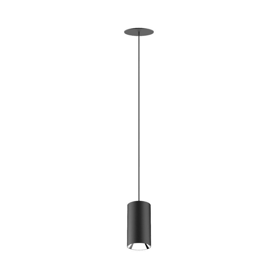 Black version of the Dea Vesta M PE-in with silver reflector, a pendant luminaire designed by Karizma Luce.