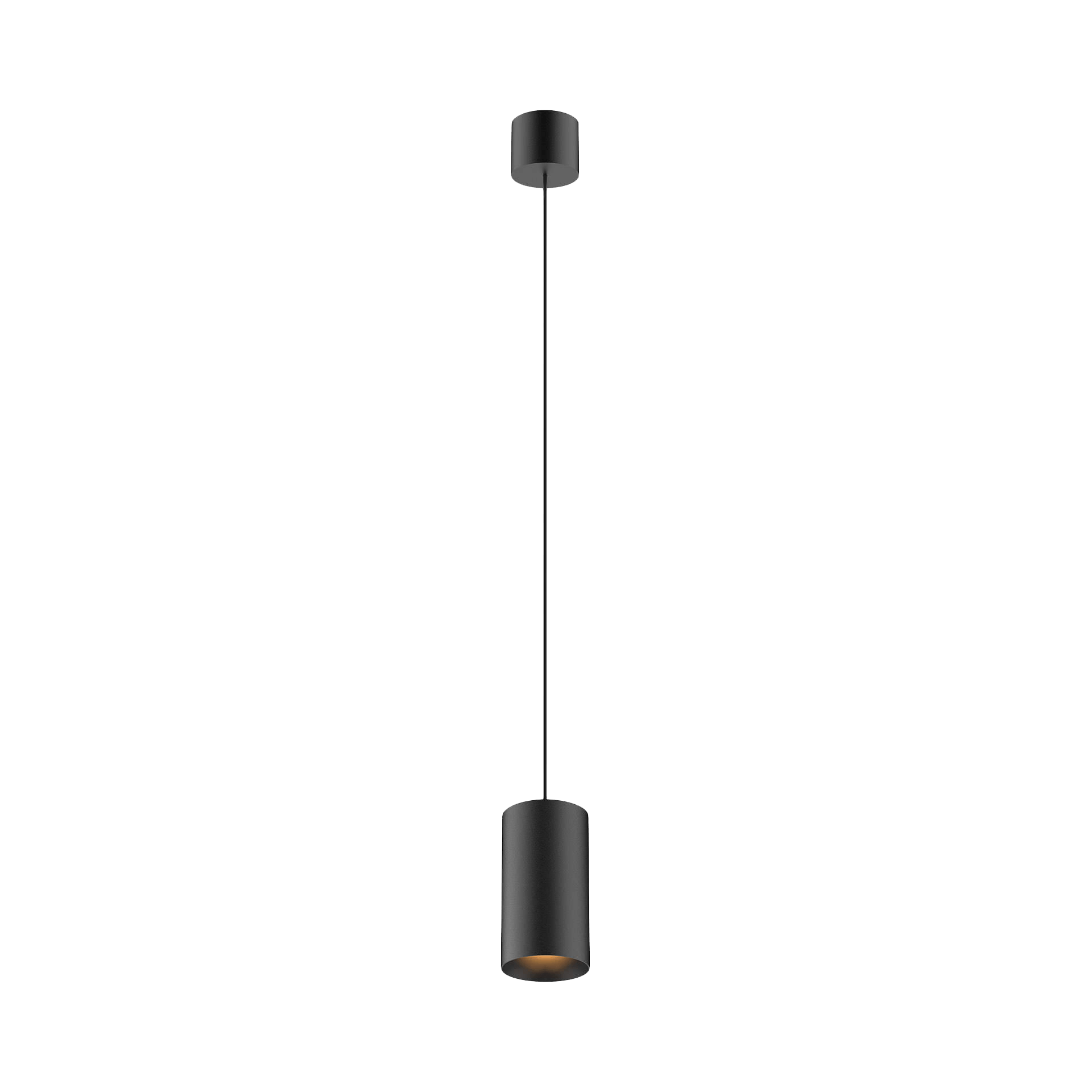Black version of the Dea Vesta S PE with black matt reflector, a pendant luminaire designed by Karizma Luce.