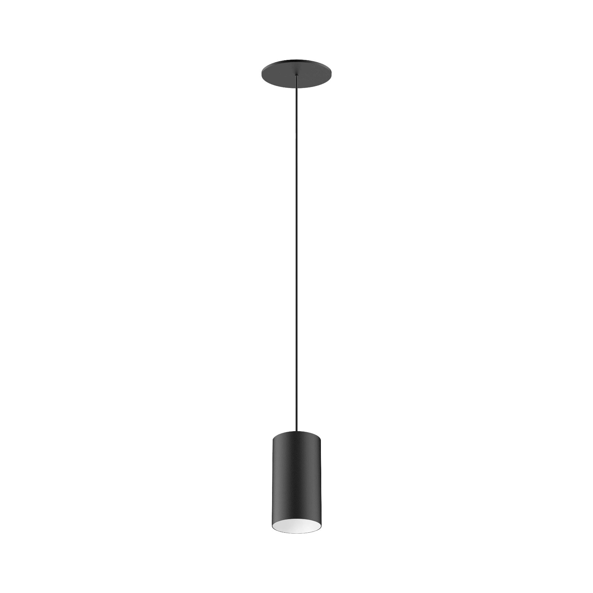 Black version of the Dea Vesta S PE-in with white reflector, a pendant luminaire designed by Karizma Luce.