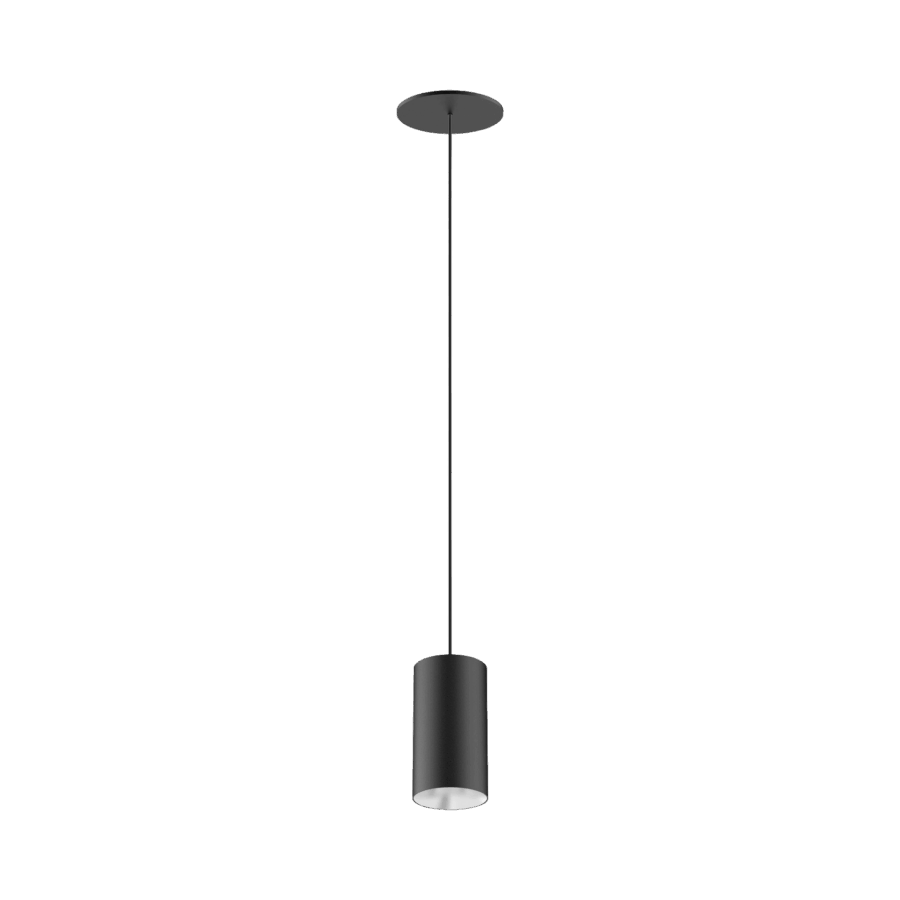 Black version of the Dea Vesta S PE-in with chrome reflector, a pendant luminaire designed by Karizma Luce.