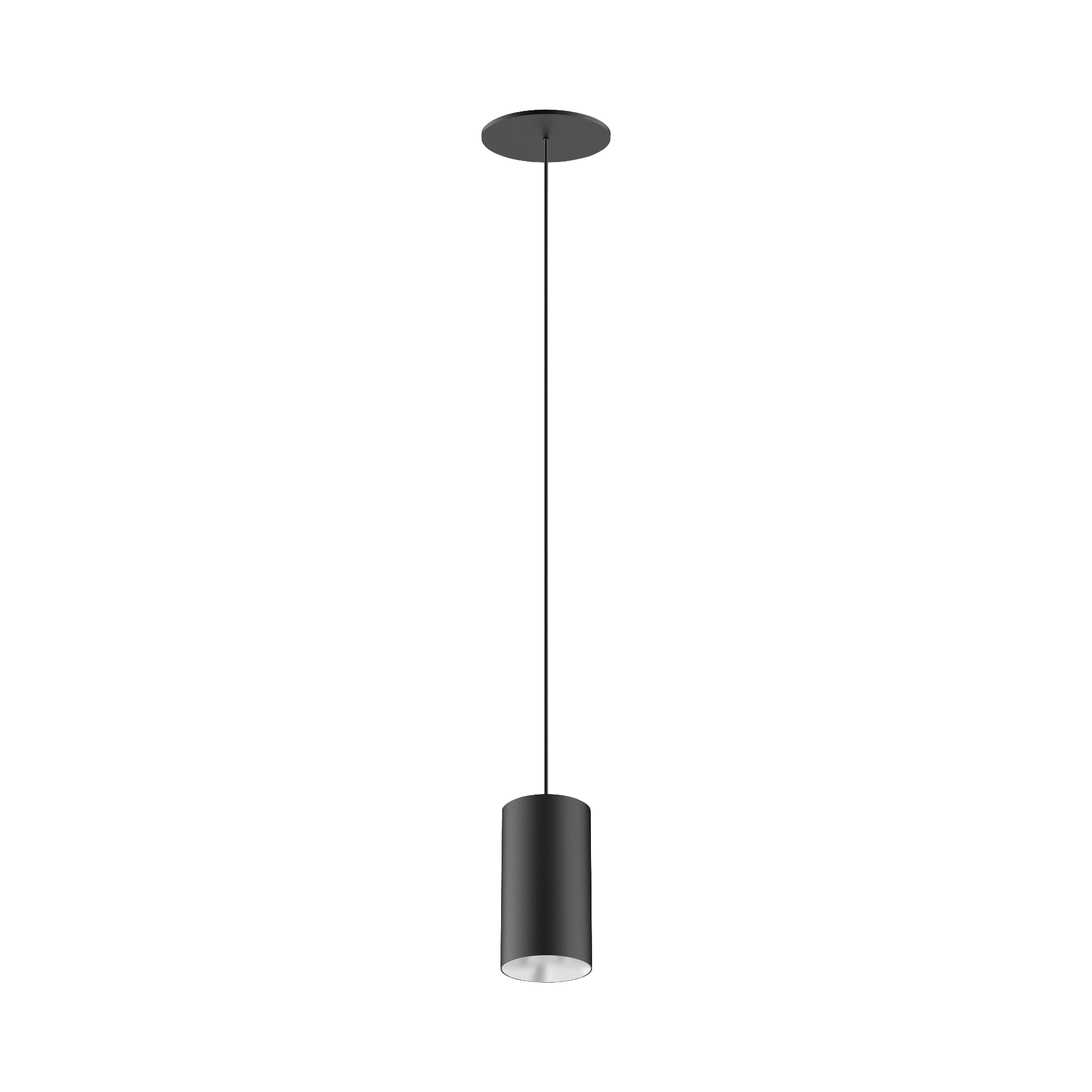 Black version of the Dea Vesta S PE-in with chrome reflector, a pendant luminaire designed by Karizma Luce.