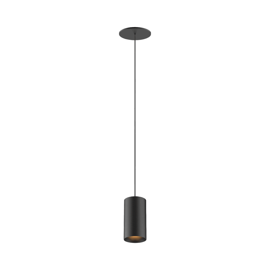 Black version of the Dea Vesta S PE-in with black matt reflector, a pendant luminaire designed by Karizma Luce.