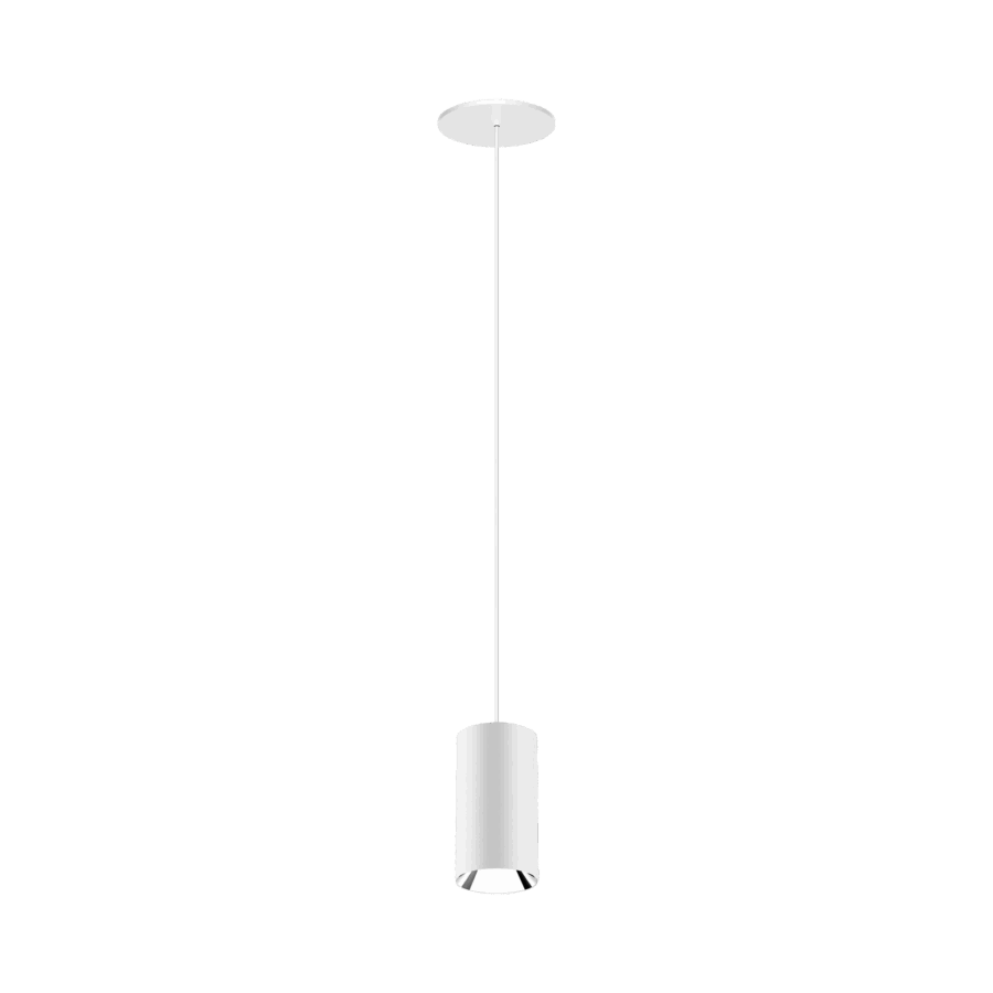 White version of the Dea Vesta S PE-in with silver reflector, a pendant luminaire designed by Karizma Luce.