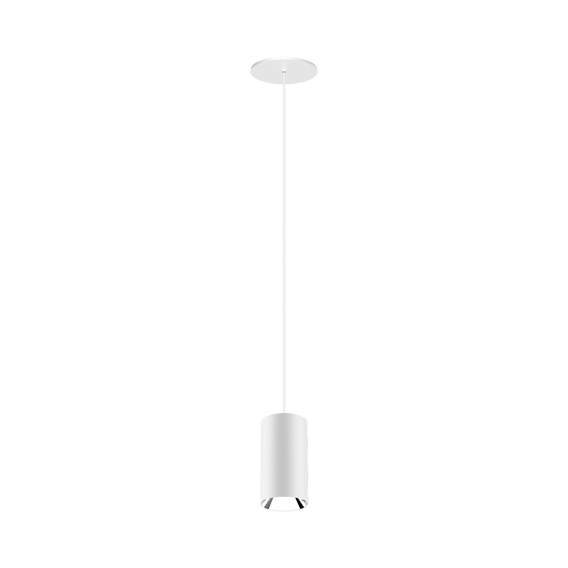 White version of the Dea Vesta S PE-in with silver reflector, a pendant luminaire designed by Karizma Luce.