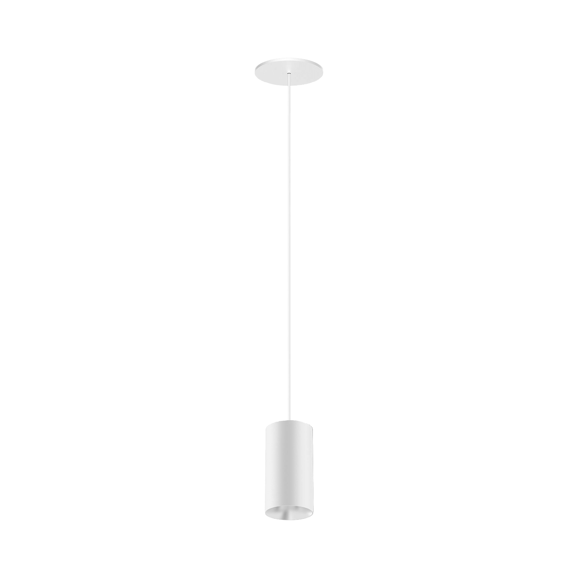 White version of the Dea Vesta S PE-in with white reflector, a pendant luminaire designed by Karizma Luce.