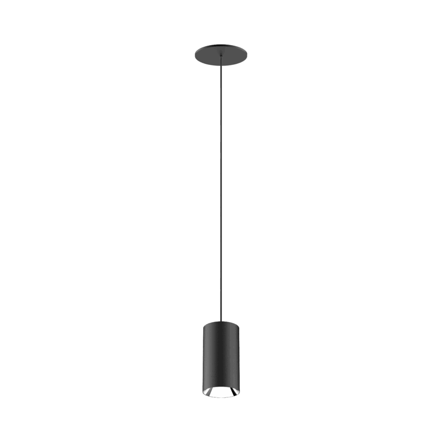 Black version of the Dea Vesta S PE-in with silver reflector, a pendant luminaire designed by Karizma Luce.